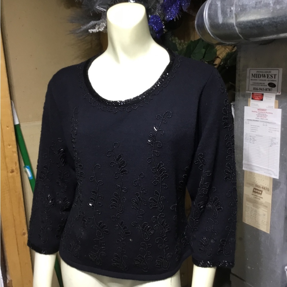 Jane’s Closet Black Beaded Sweater